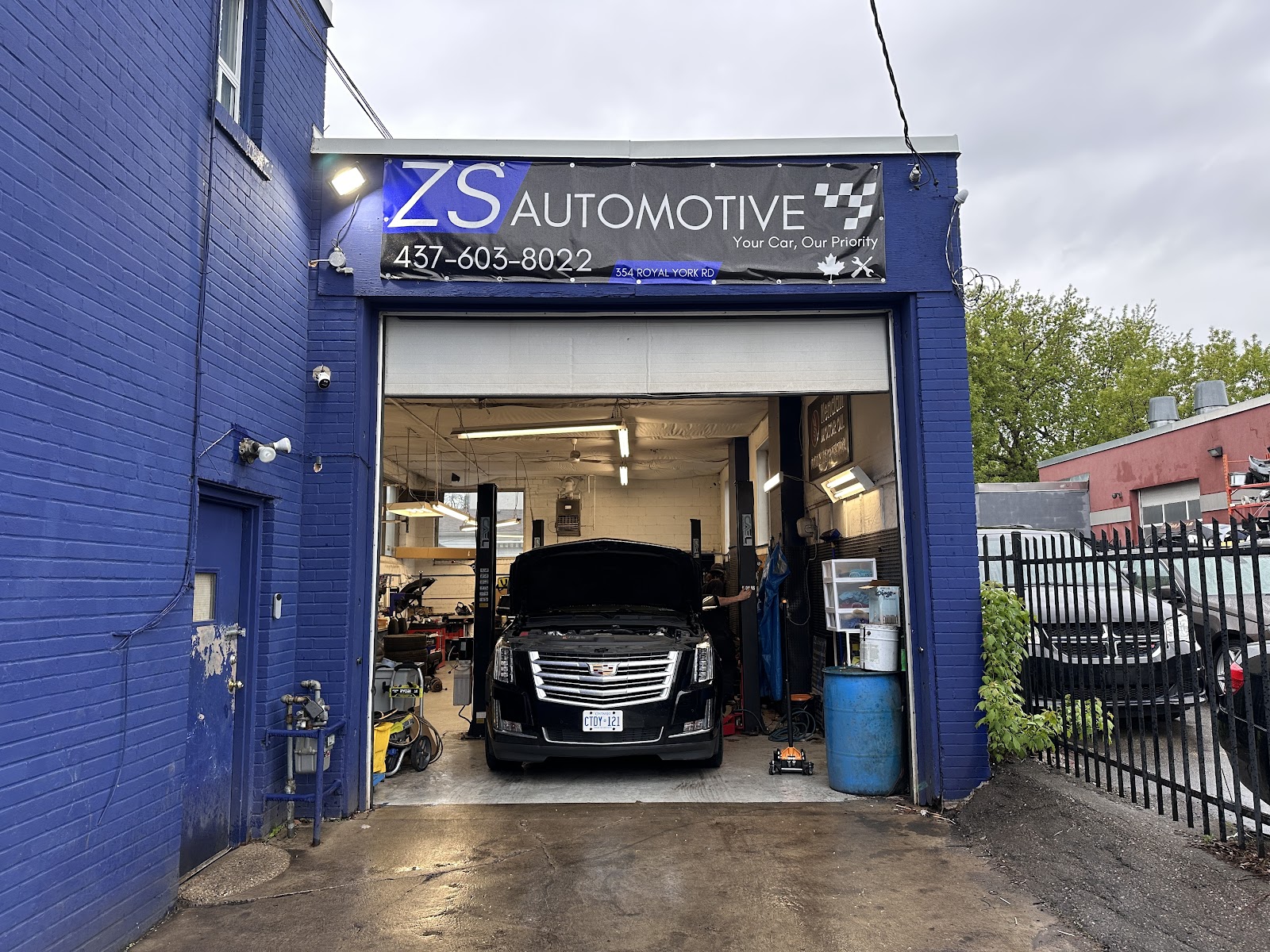 Inside the ZS Automotive garage